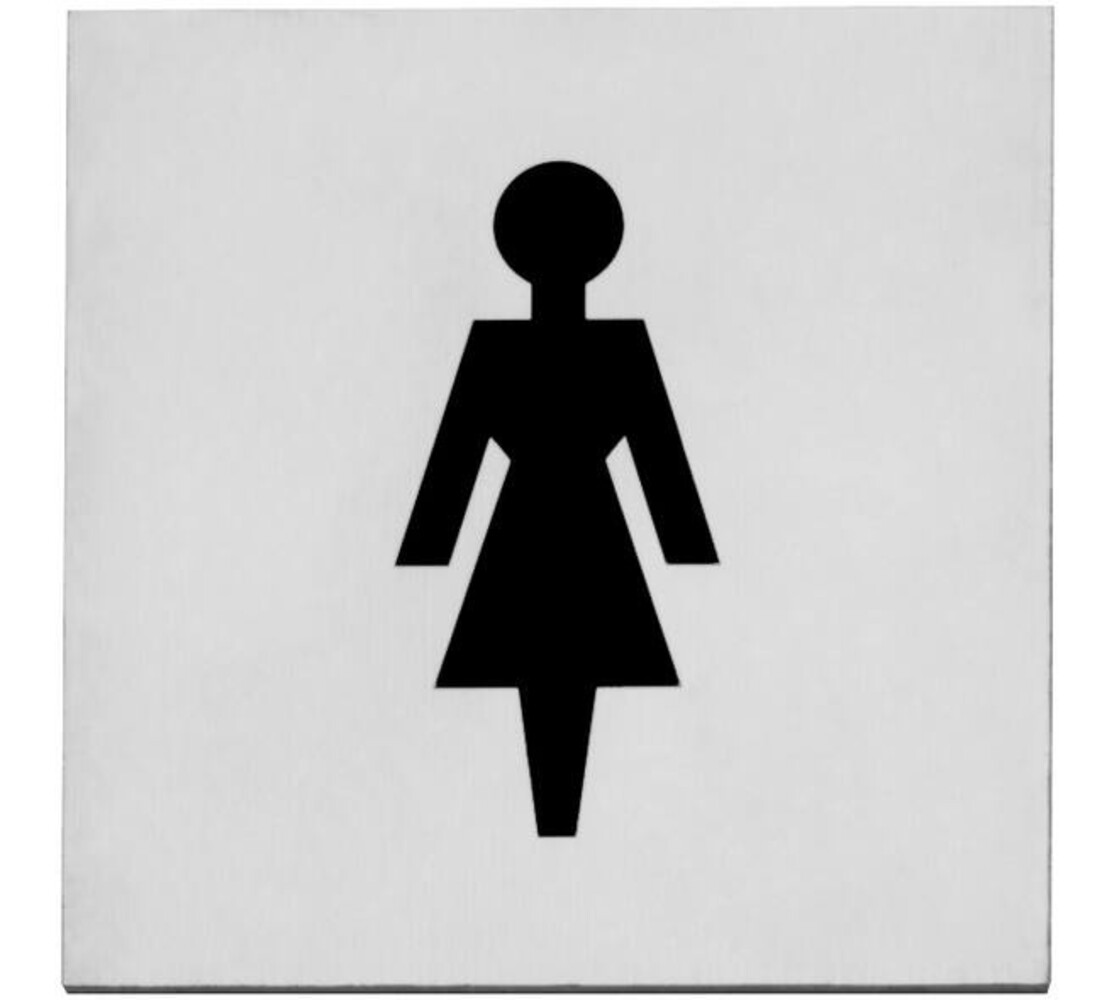 Intersteel  Pictogram zelfklevend vierkant 76x76mm WC dames rvs