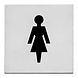 Intersteel  Pictogram zelfklevend vierkant 76x76mm WC dames rvs