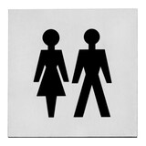 Intersteel Pictogram zelfklevend vierkant 76x76mm WC dames en heren rvs