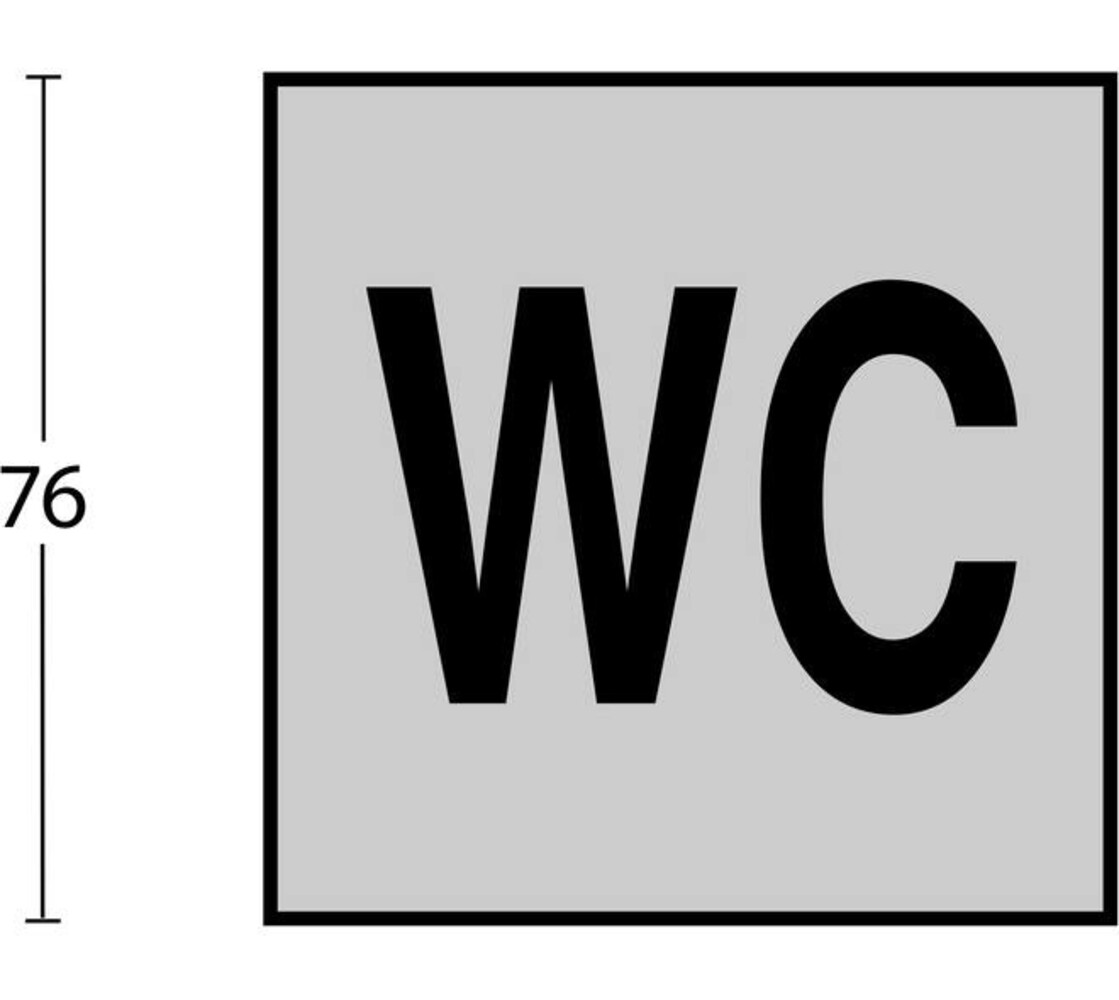 Intersteel Pictogram zelfklevend vierkant 76x76mm WC minder valide rvs