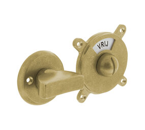 Intersteel WC-sluiting Degeorge met 8mm stift en tekst "vrij / bezet" messing getrommeld