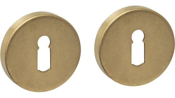 Intersteel Sleutelrozetten verdekt ø53x9mm PVD messing getrommeld Intersteel Sleutelrozetten verdekt ø53x9mm PVD messing getrommeld