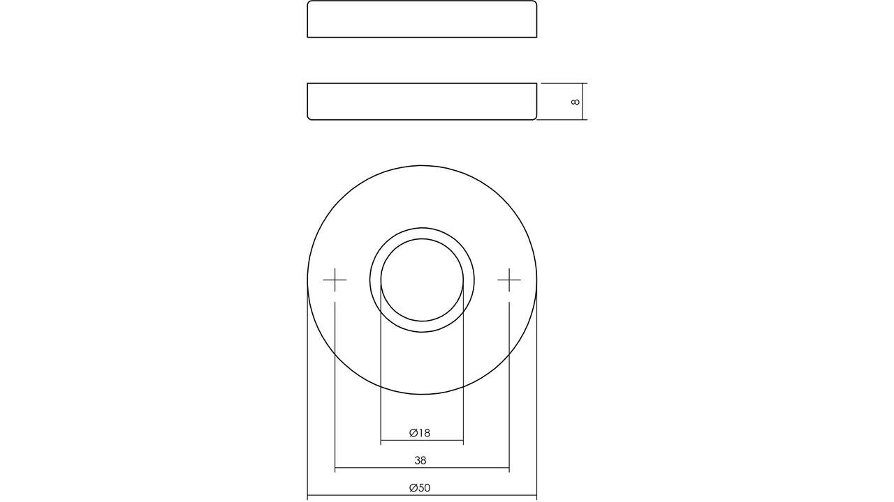 Intersteel Rozetten verdekt ø50x8mm messing gelakt