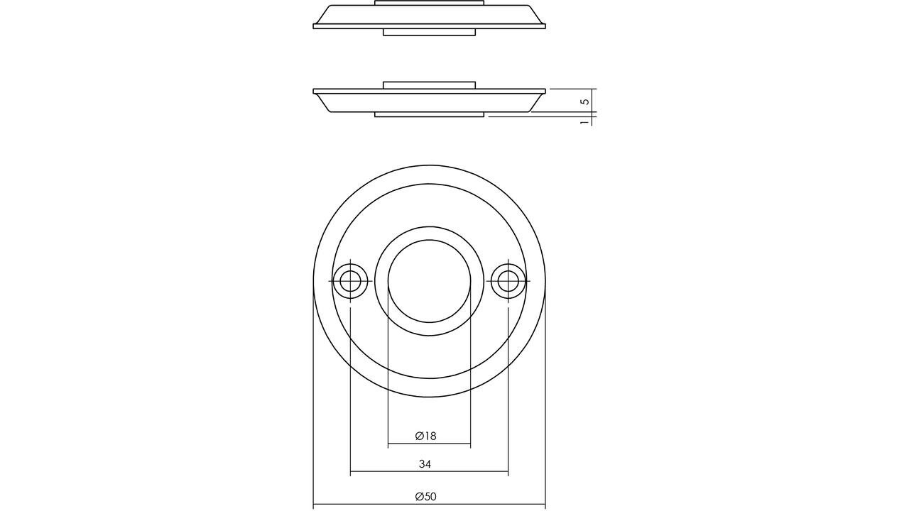 Intersteel Rozetten ø50x5mm messing gelakt