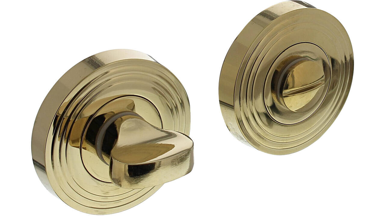 Intersteel WC-sluiting verdekt met rillen ø55x10mm en nokken met stift 8x8mm PVD messingkleur