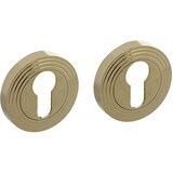 Intersteel Cilinderrozetten verdekt met rillen ø55x10mm en nokken PVD messingkleur