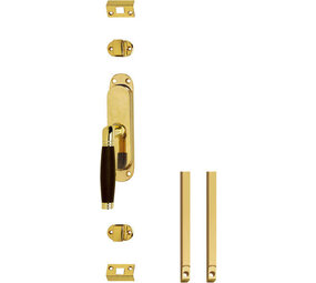 Intersteel Set kruk-espagnolet links Ton 222 inclusief stangenset 2x 1250mm messing ongelakt /ebbenhout