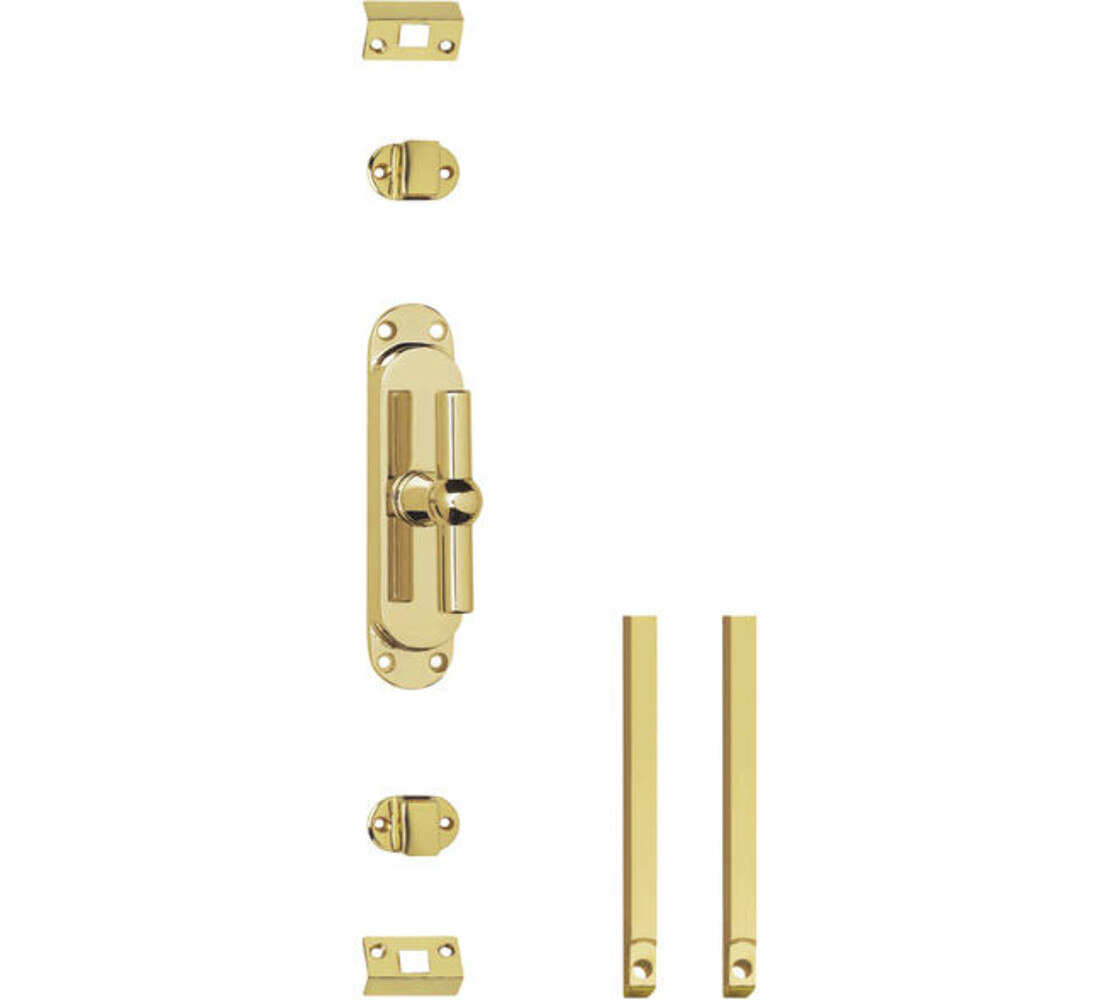 Intersteel  Set kruk-espagnolet T-kruk inclusief stangenset 2x 1250mm messing gelakt