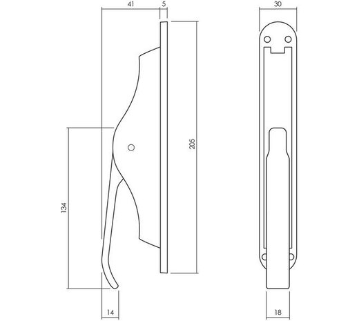 Intersteel  Set pomp-espagnolet inclusief stangenset 2x 1250mm messing gelakt