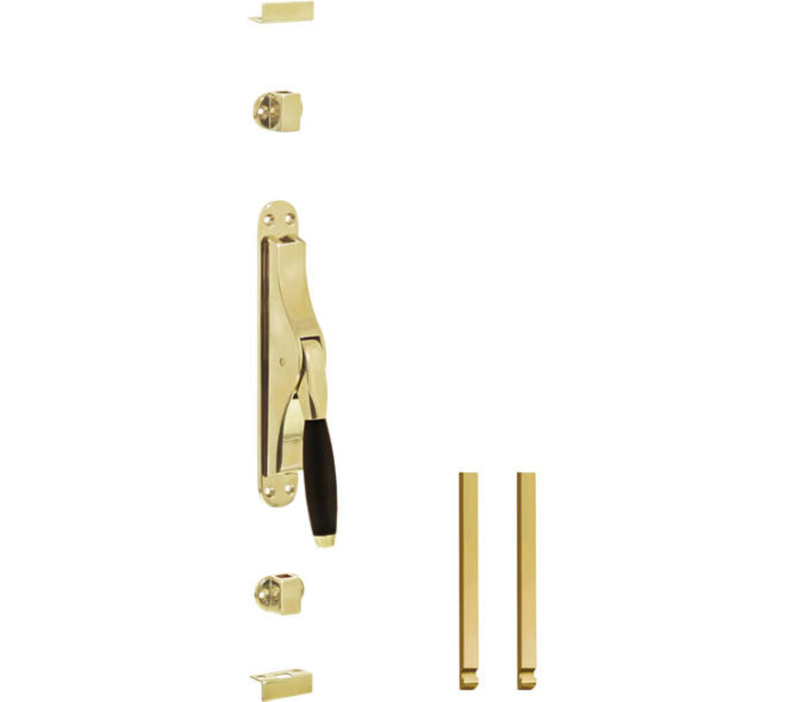 Intersteel Set pomp-espagnolet Ton 400 inclusief stangenset 2x 1250mm messing gelakt/ebbenhout