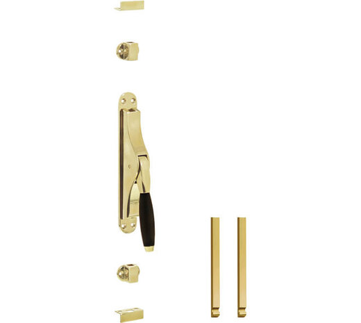 Intersteel Set pomp-espagnolet Ton 400 inclusief stangenset 2x 1250mm messing gelakt/ebbenhout