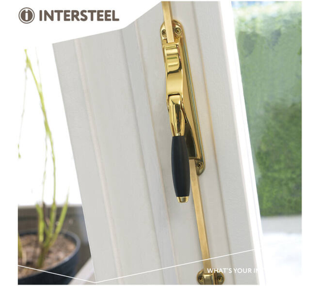 Intersteel Set pomp-espagnolet Ton 400 inclusief stangenset 2x 1250mm messing gelakt/ebbenhout