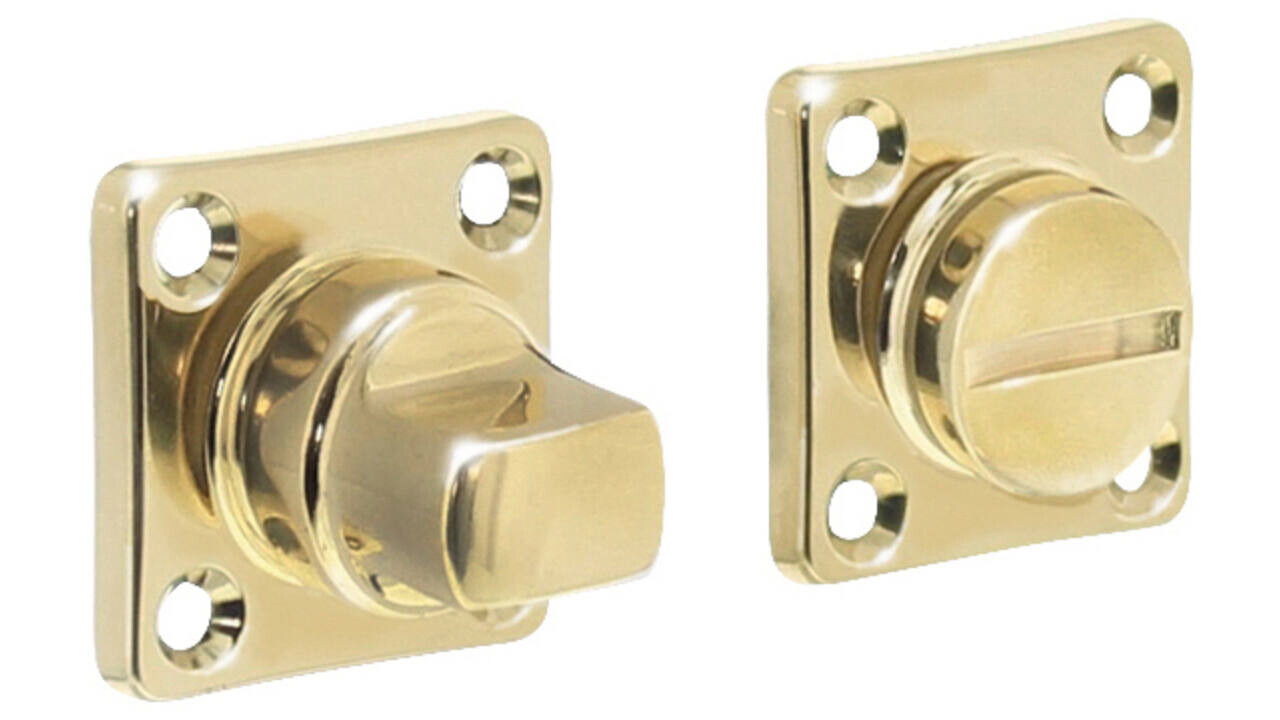 Intersteel WC-sluiting 38x38x5mm met stift 8x8mm messing gelakt