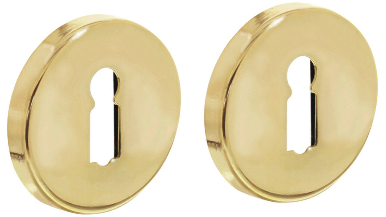 Intersteel Sleutelrozetten verdekt ø49x7mm messing gelakt Intersteel Sleutelrozetten verdekt ø49x7mm messing gelakt