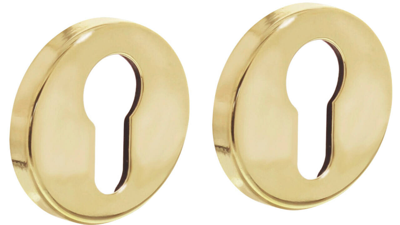 Intersteel Cilinderrozetten verdekt ø49x7mm messing gelakt Intersteel Cilinderrozetten verdekt ø49x7mm messing gelakt