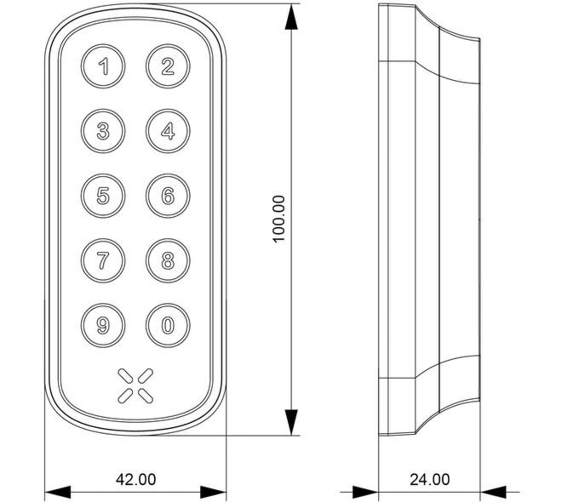 Intersteel Intersteel Black X xPad ovaal 100x42mm wit