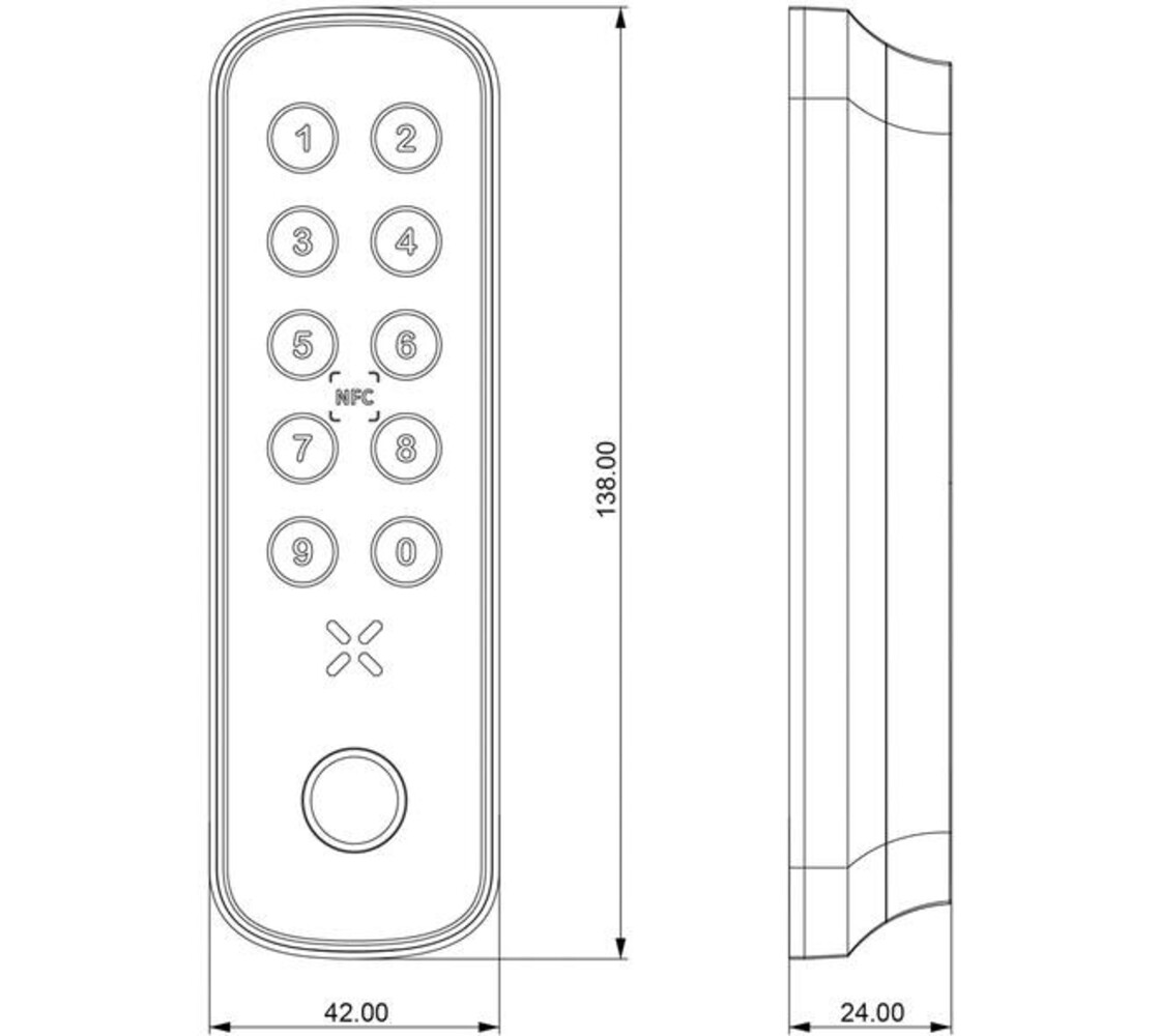Intersteel Intersteel Black X xPad+ ovaal 138x42mm zwart