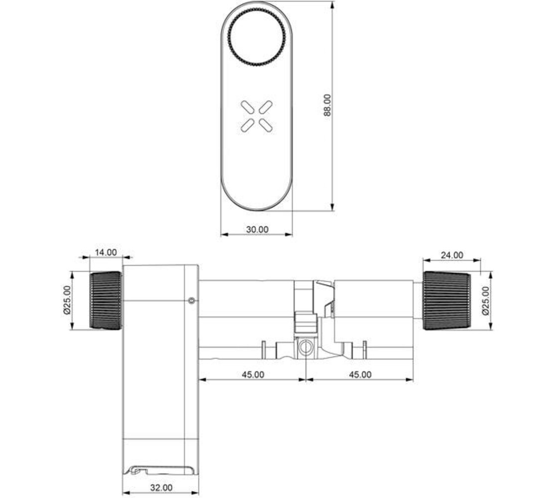 Intersteel Intersteel Black X Smart Lock 35/35mm - 45/45mm chroom
