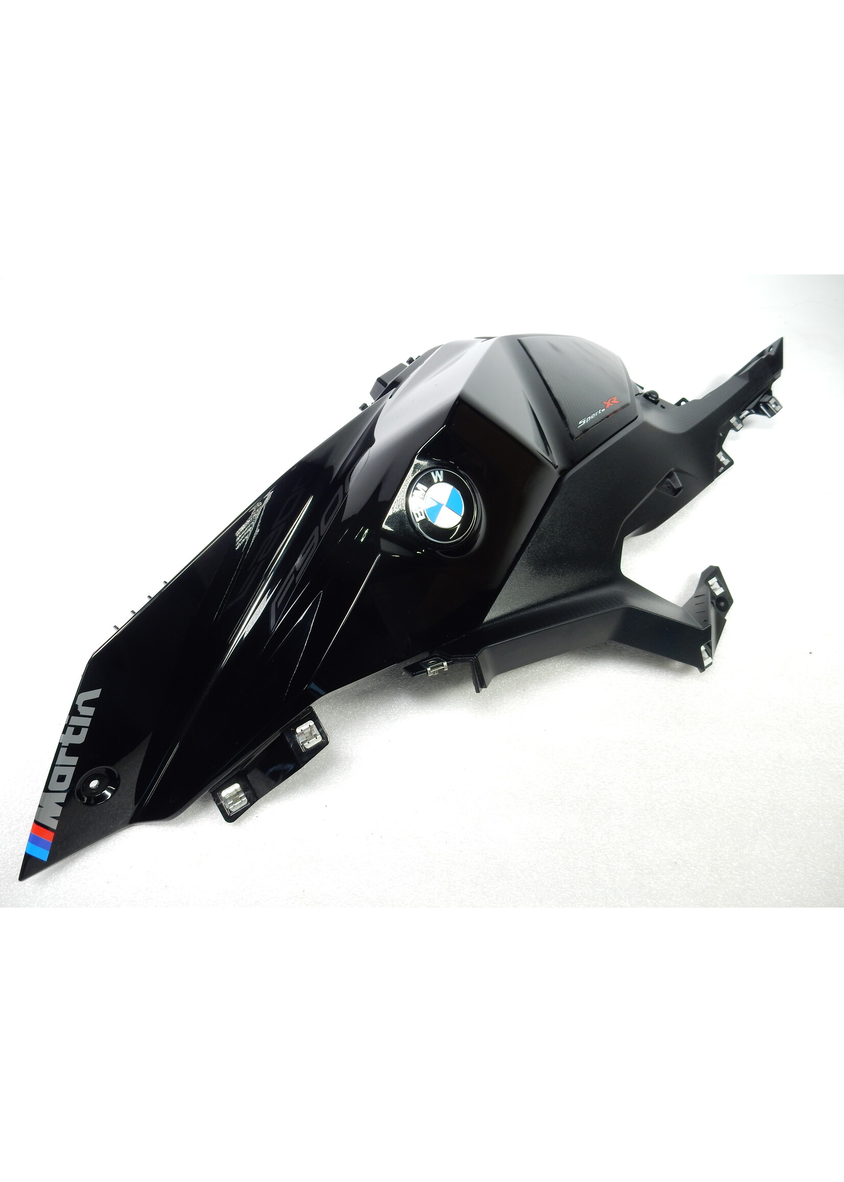 BMW BMW F 900 XR Tankafdekking links onder / Zijdeel bekleding links Tape op transparante lak BLACK STORM / 46638403901 / 46638403893 / 46638358167