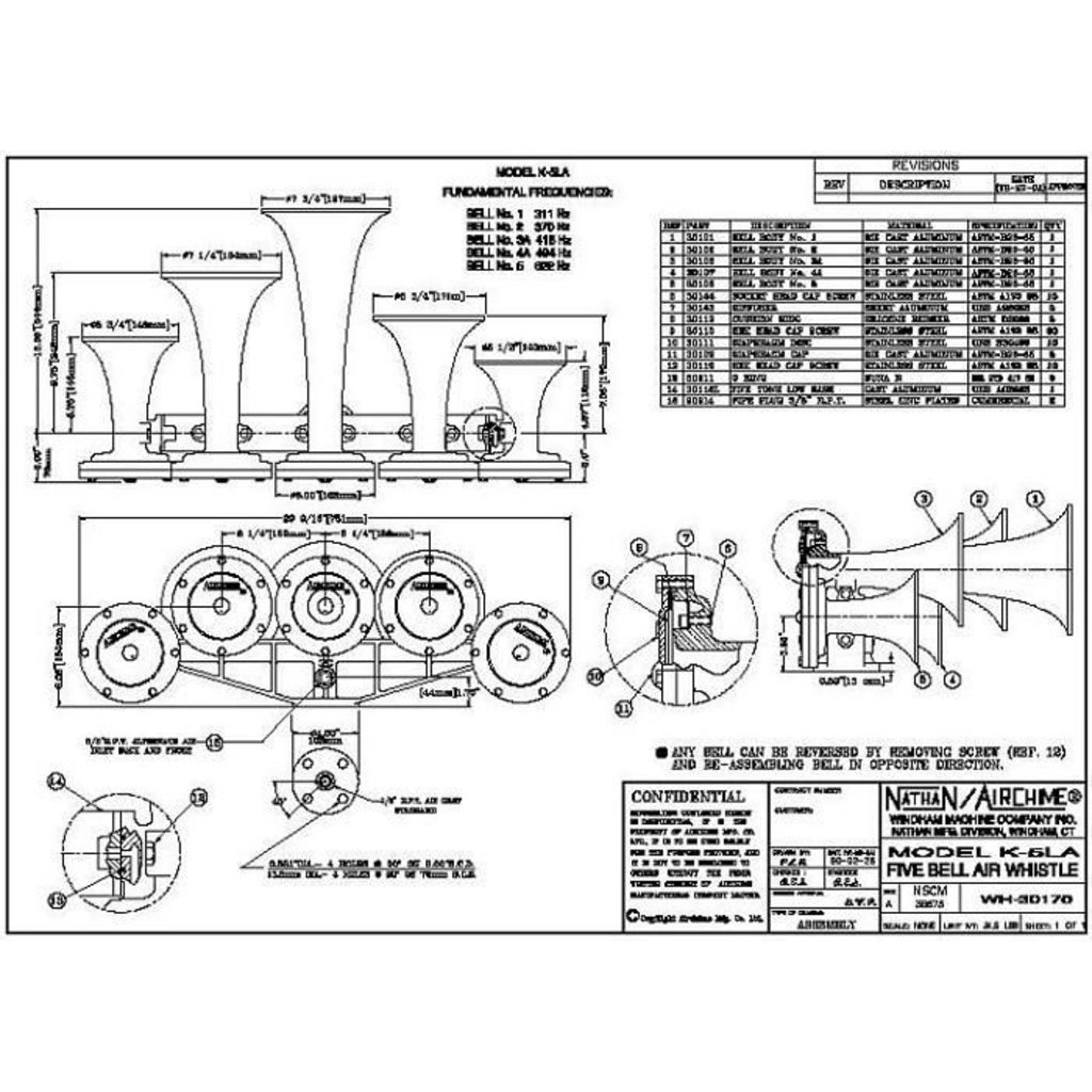 Nathan Airchime Assembly set Nathan Airchime K-5LA