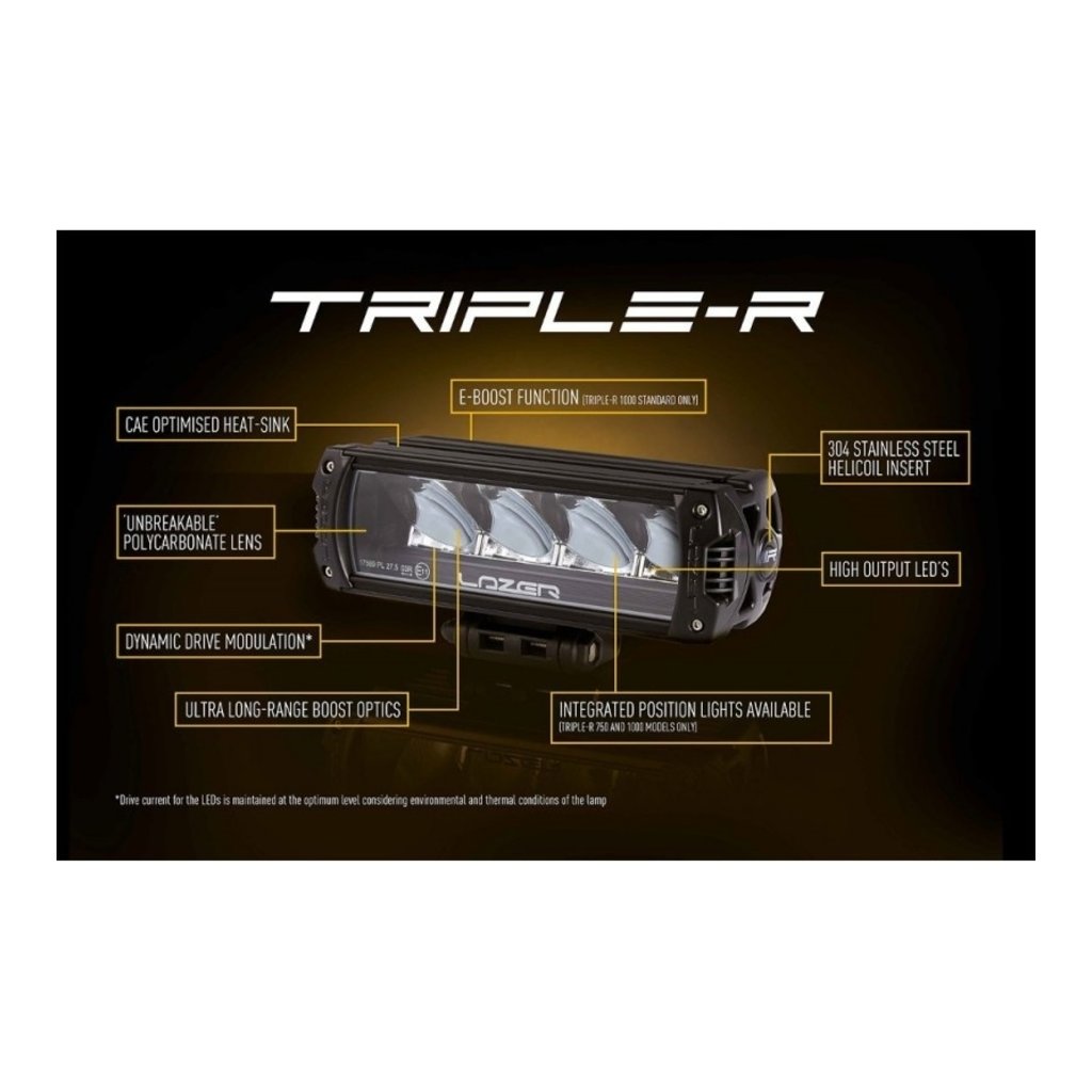 Lazer Lazer Triple-R 750 zwart met positielicht 230mm