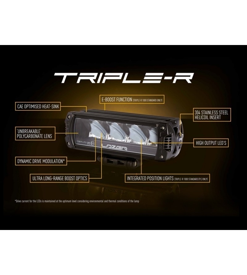 Lazer Triple-R 850 black with Position light 322mm