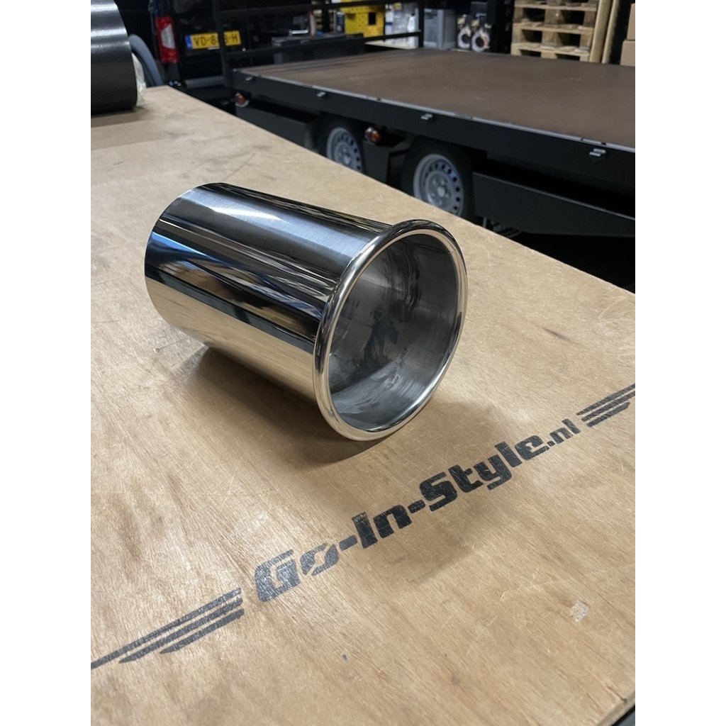 Universeel Stainless polished exhaust tip 129mm with seamed edge