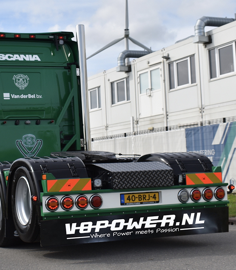 Spatlap V8power.nl 248x35cm