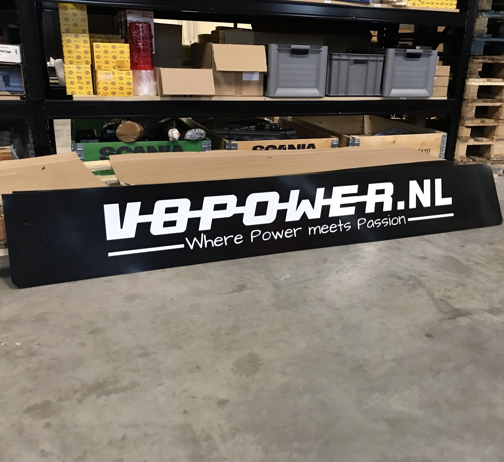 Spatlap V8power.nl 248x35cm