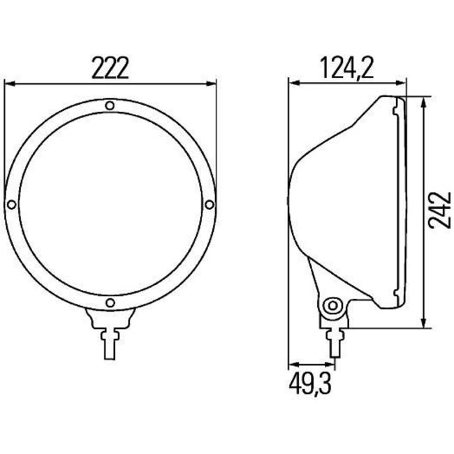 Hella Rally 3003 verstraler met stadslicht