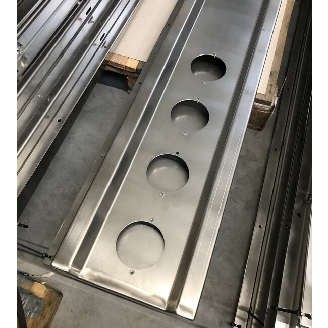 GIS Frame rear bumper with 8 round holes with supports (stainless steel)