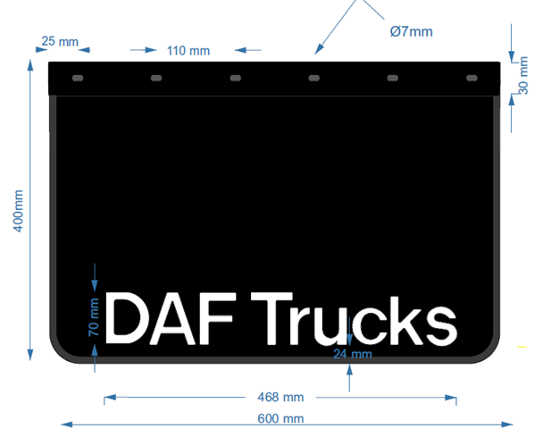 DAF trucks mudflap 60x40cm (per piece)