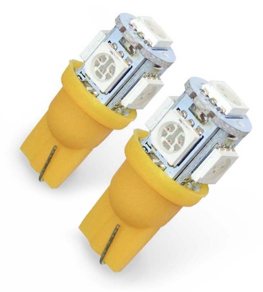 Steeklamp oranje LED T10 5W 24V (set)