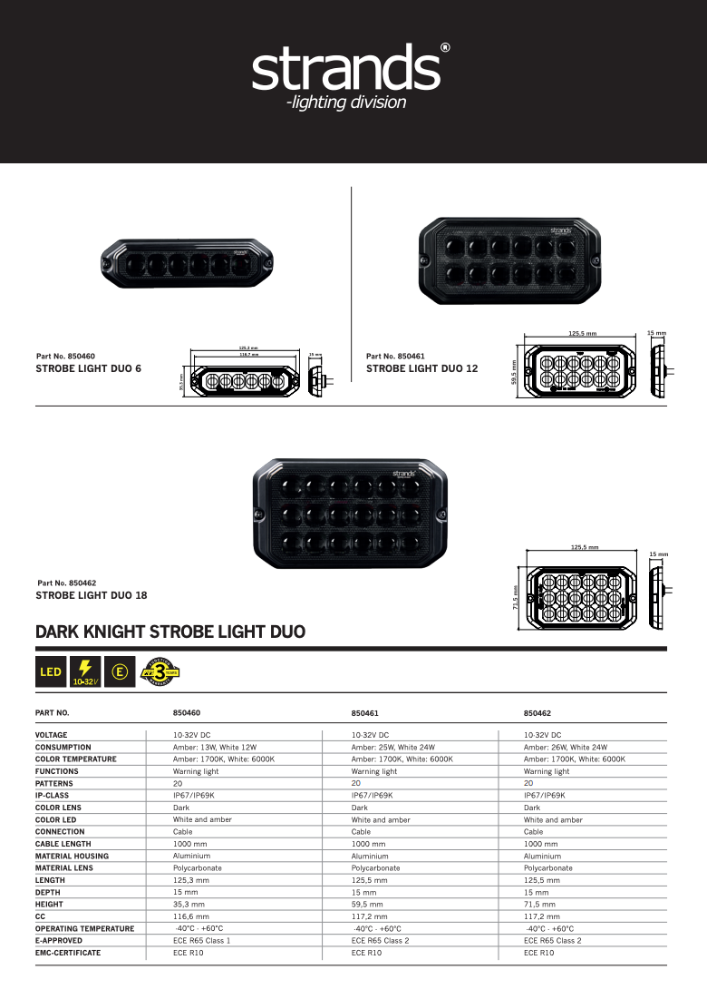 Strands Dark Knight LED-flitser 6-LED - Dual colour
