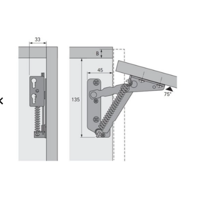 Fuel filler flap hinge (set)