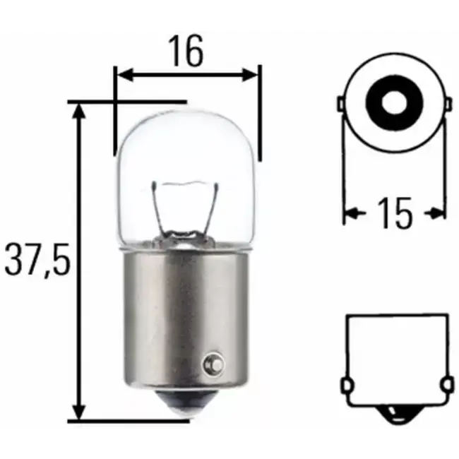 Gloeilamp 24V - 5W - BA15s