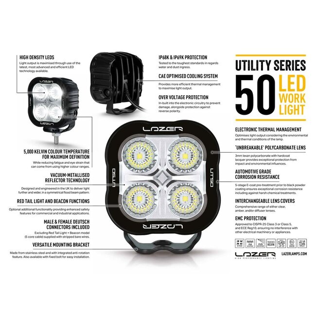 Lazer Utility-50 Led werklamp 104mm