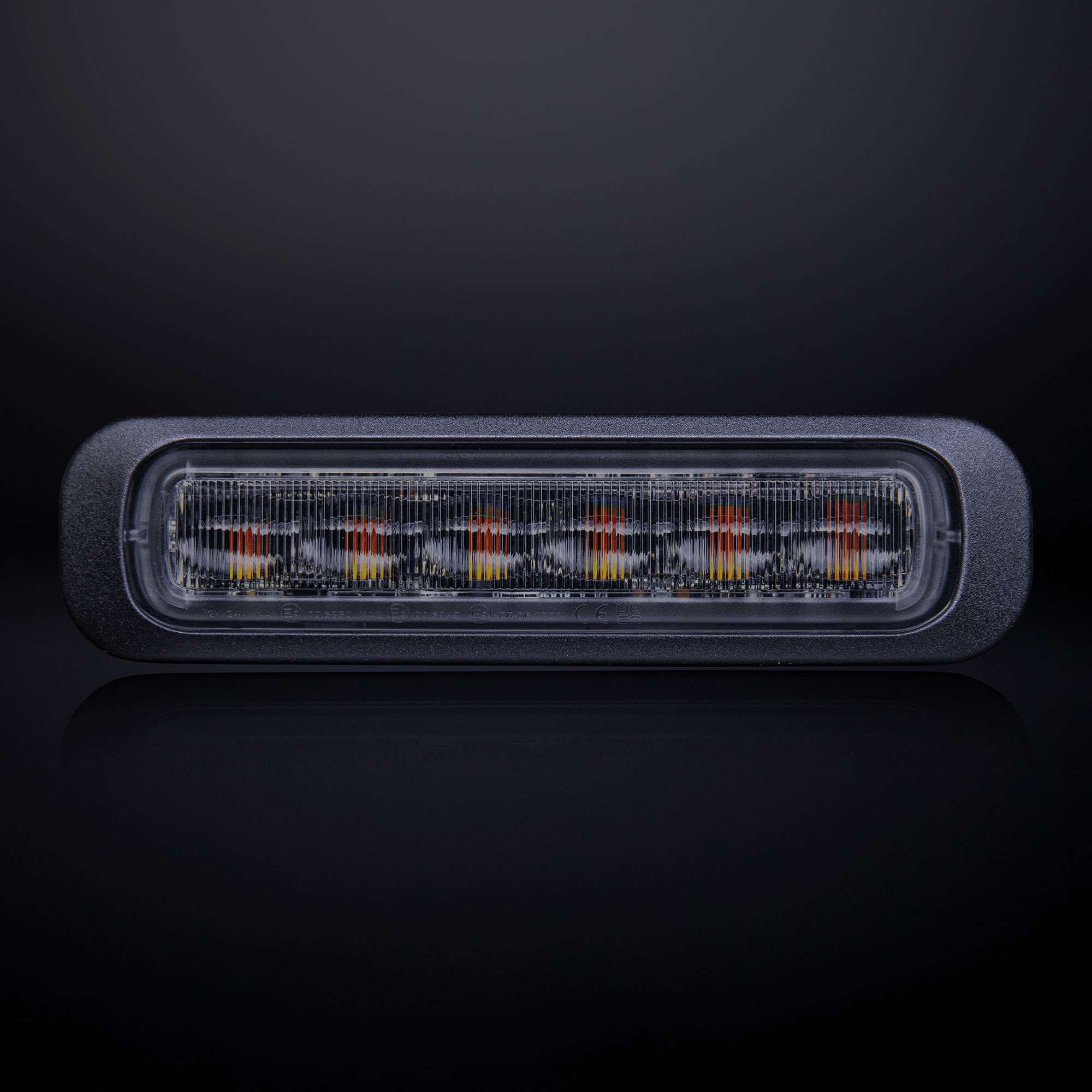 Strands Dark Knight Directional Warning Light Amber 6 Led Dark Tinted Glass