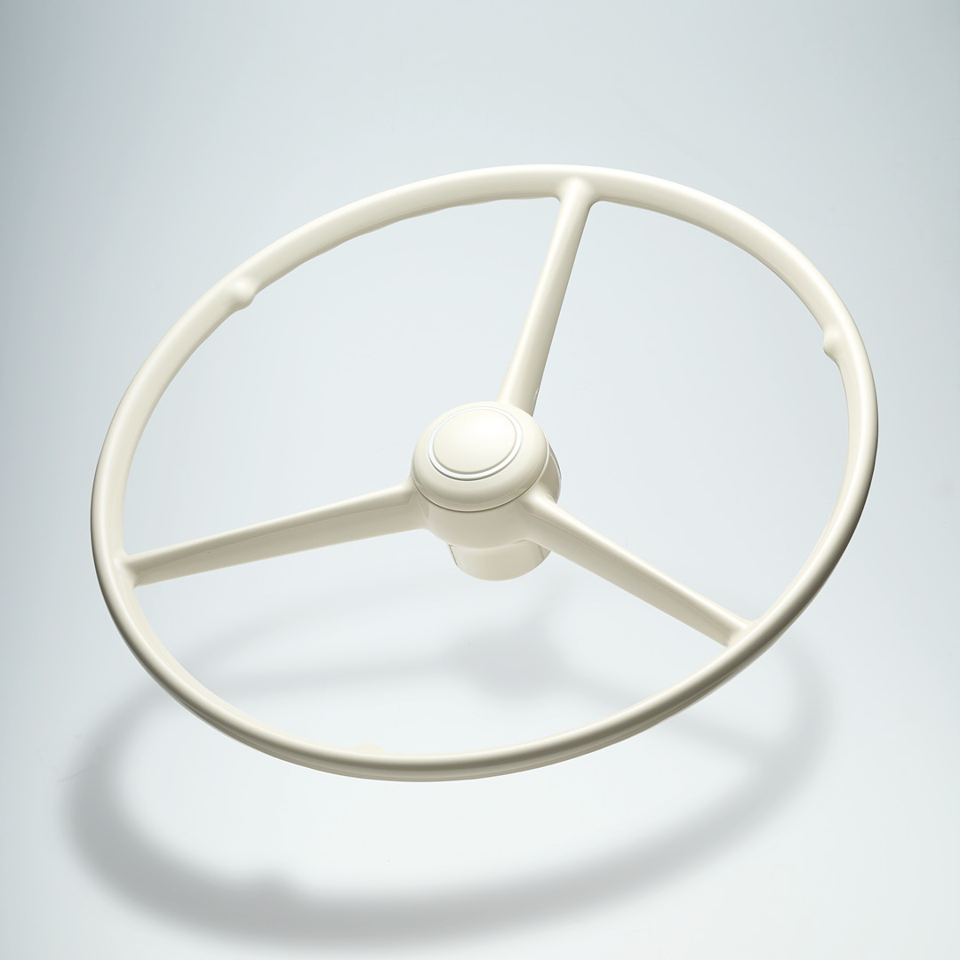 Three-spoke Steering Wheel 53cm White