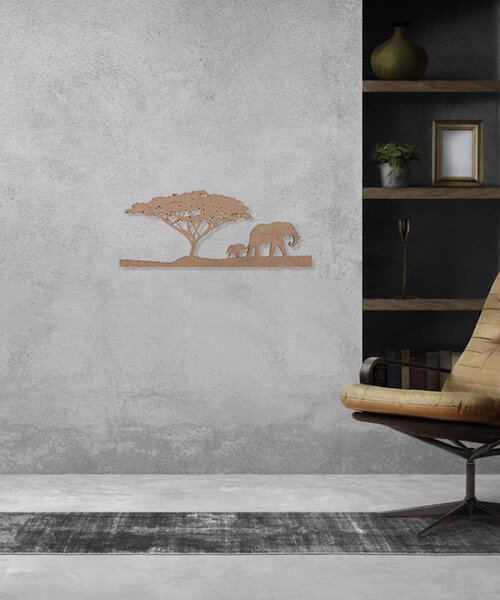 Casa Sentir Wanddecoratie - Olifant Boom - Naturel