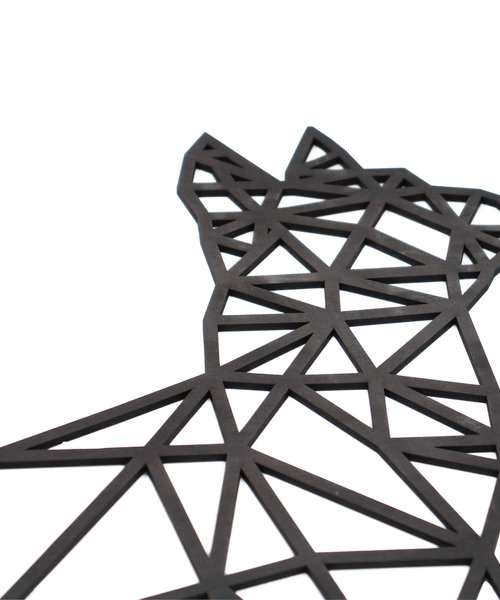 Casa Sentir Wanddecoratie- Geometrische kat - Zwart