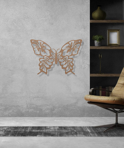 Casa Sentir Wanddecoratie - Vlinder Flower - Naturel