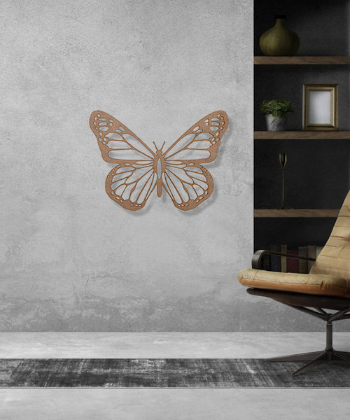 Casa Sentir Wanddecoratie - Vlinder Monarch - Naturel