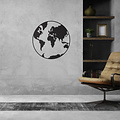 Casa Sentir Wanddecoratie - Wereldbol - Zwart
