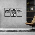 Casa Sentir Wanddecoratie - Drieluik Levensboom  - Zwart