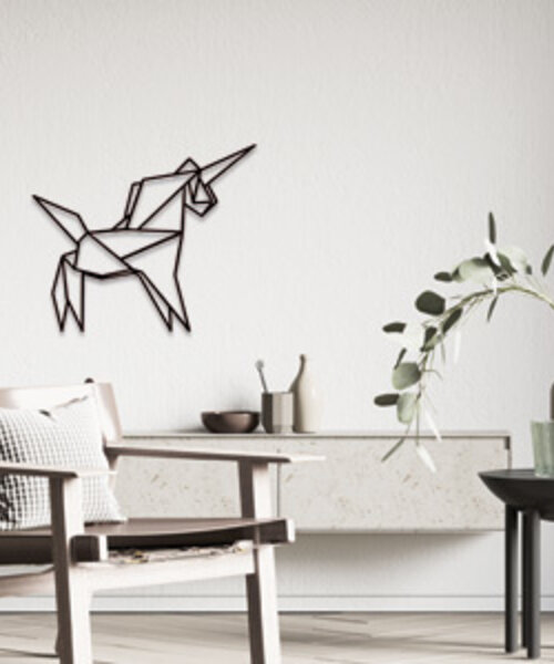 Casa Sentir Wanddecoratie - Origami - Eenhoorn