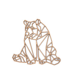 Wanddecoratie - Geometrische luie beer - Naturel