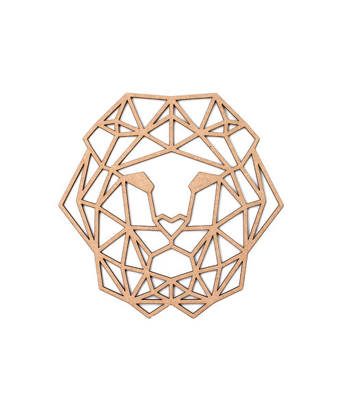 Casa Sentir Wanddecoratie - Geometrische Leeuw - Naturel