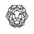 Casa Sentir Wanddecoratie - Geometrische Leeuw - Zwart
