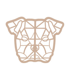 Wanddecoratie - Geometrische Engelse Bulldog - Naturel